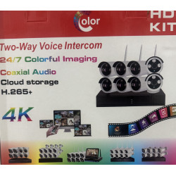 8 Channels 4K 8MP PoE Security Camera System, Color Night Vision, Two-Way Audio, Person Detection