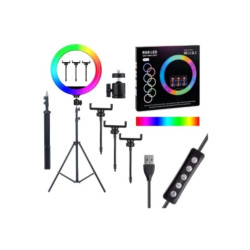 Кільцева світлодіодна Led Лампа 36см MJ36 RGB 14inch із затискачем для телефону