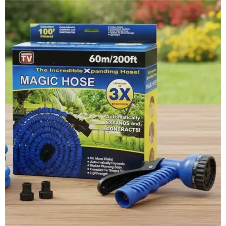 Шланг для поливу садовий Magic Hose 60 метрів синій