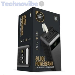 Повербанк Power Way TX60 60000 mAh з ліхтарем Black