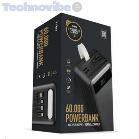 Повербанк Power Way TX60 60000 mAh з ліхтарем Black