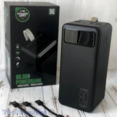 Power Bank TX80 80000 mAh | Повербанк із швидкою зарядкою QC 3.0 | Внешний аккумулятор для ноутбука/телефона