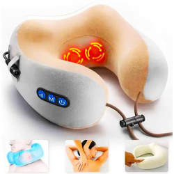 Масажер-подушка U-Shaped Pillow Massage з 3 функціями Бежевий
